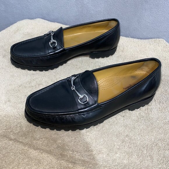 Cole Haan Men’s 9.5M Black Leather Horsebit Loafers Lug Sole Dress Casual Shoes - Picture 5 of 7